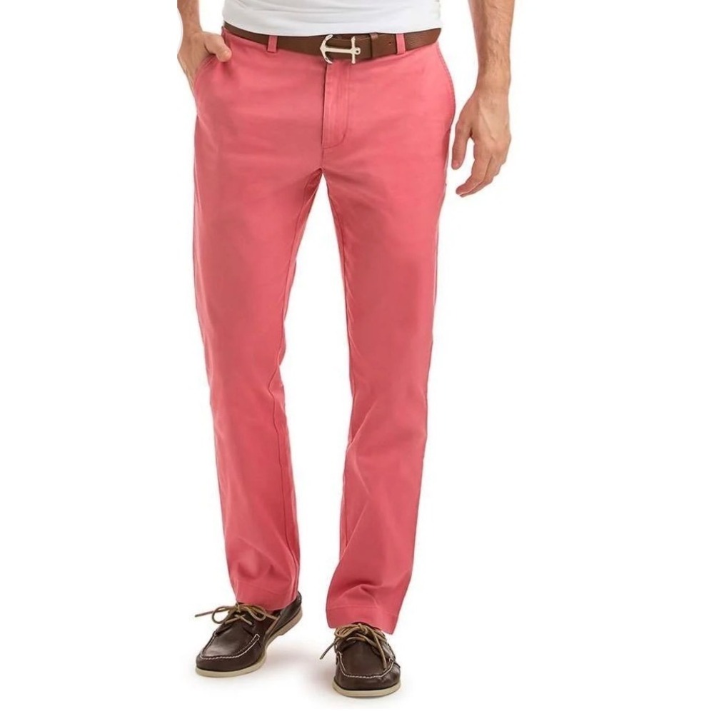 Men's Vineyard Vines Breaker Pant Pink Chino Straight Leg Summer Pants SZ 30x32‎